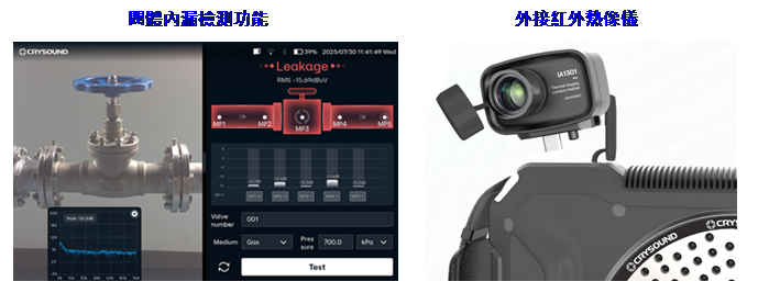 文字方塊:              閥體內漏檢測功能                            外接紅外熱像儀
     





